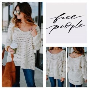 Free People Crashing Waves Sweater-Cream XS